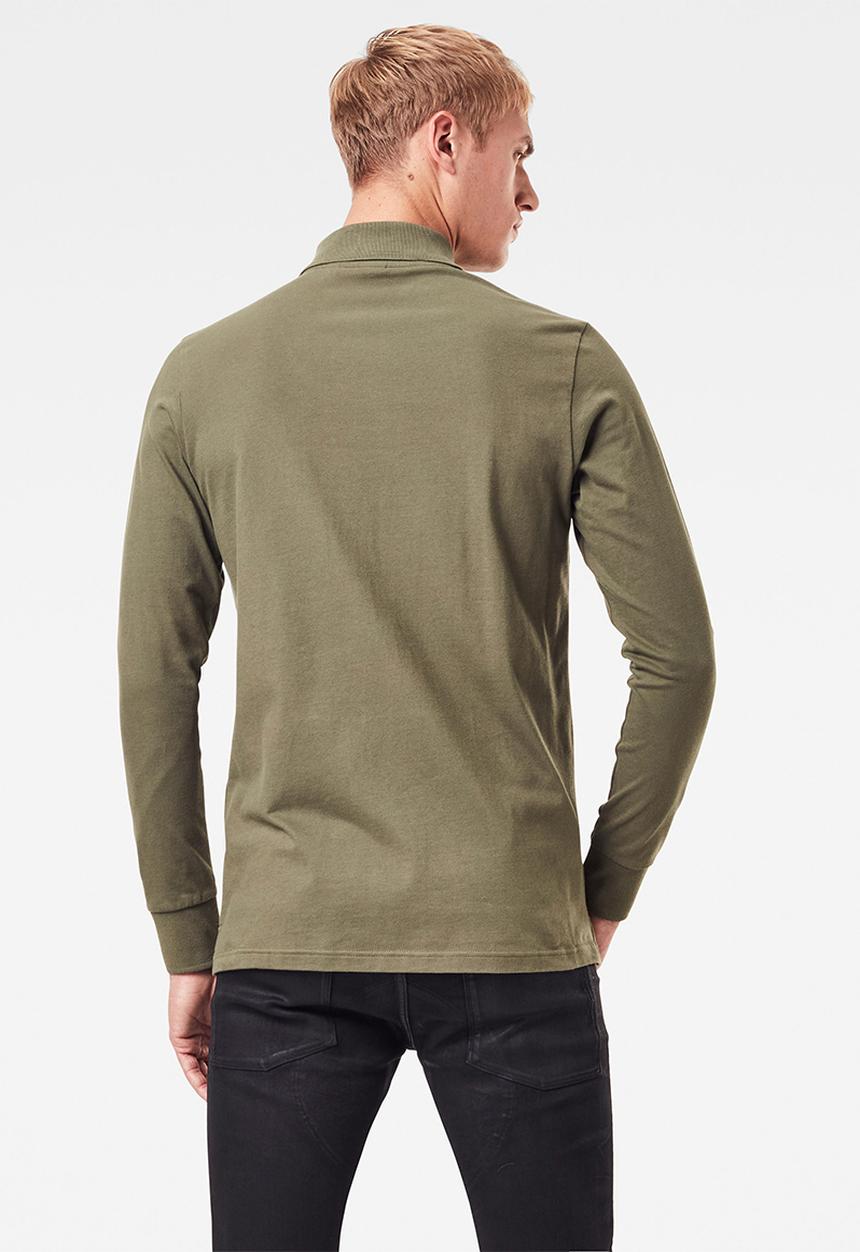 G-STAR - Core long sleeve polo - khaki green