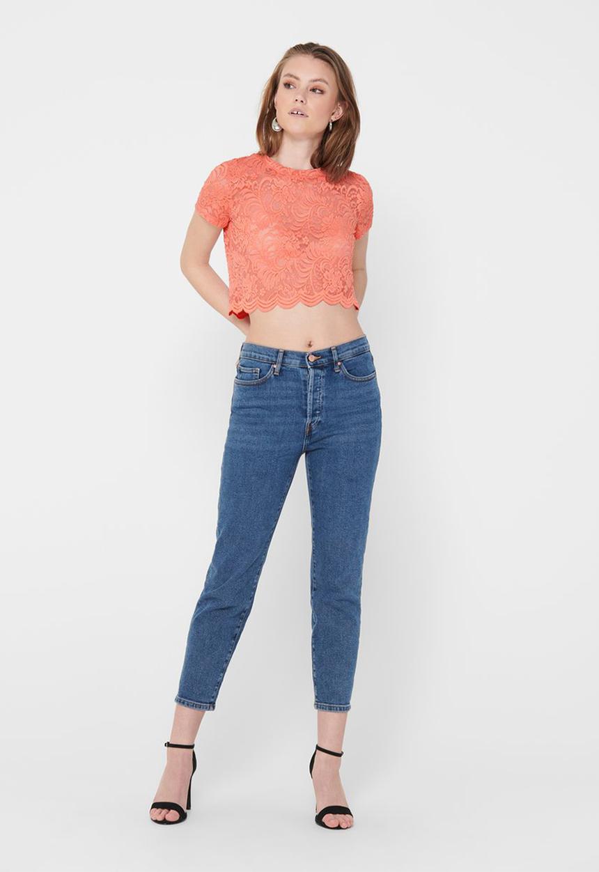 ONLY - Alba short sleeve top - peach