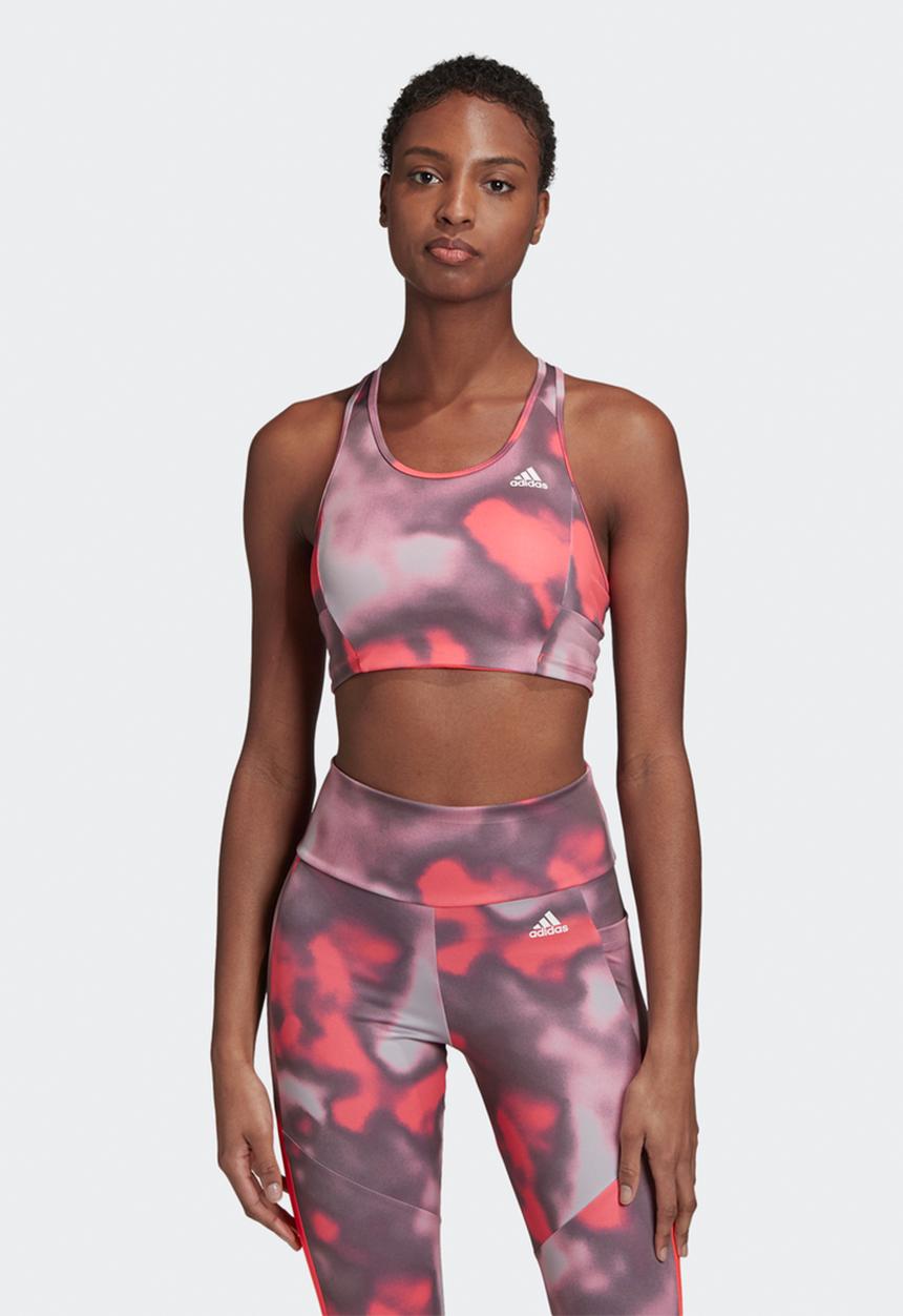 adidas Performance - Aop workout bra - pink & white