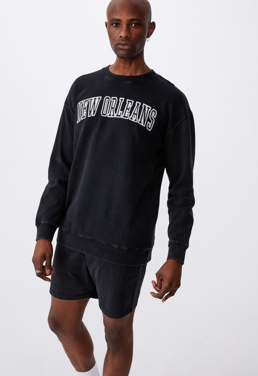 Factorie - Elite oversized crew - washed black