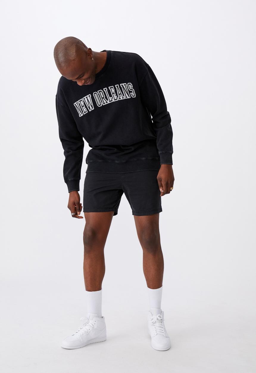 Factorie - Elite oversized crew - washed black