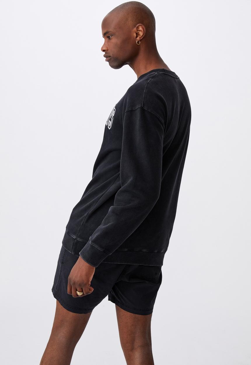 Factorie - Elite oversized crew - washed black