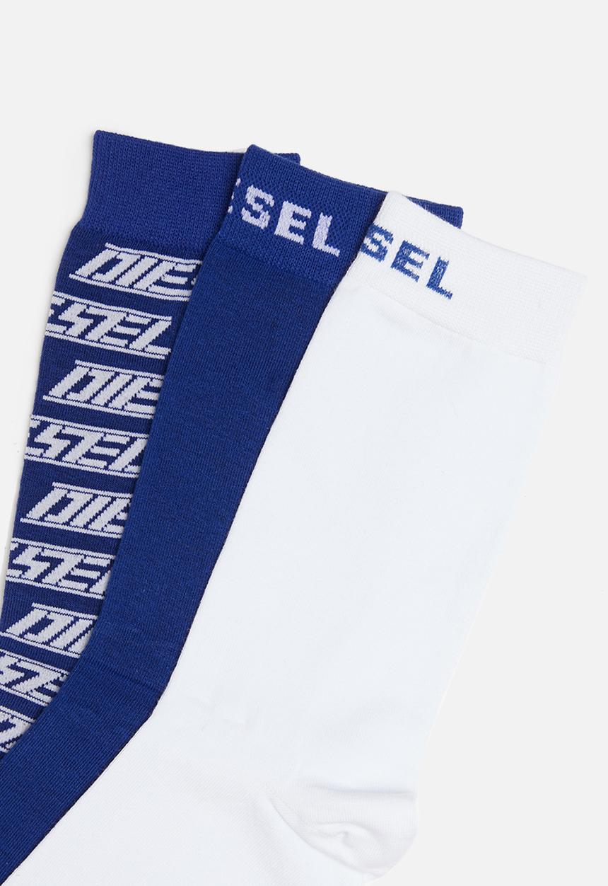 Diesel  - Ray 3 pack socks - blue & white