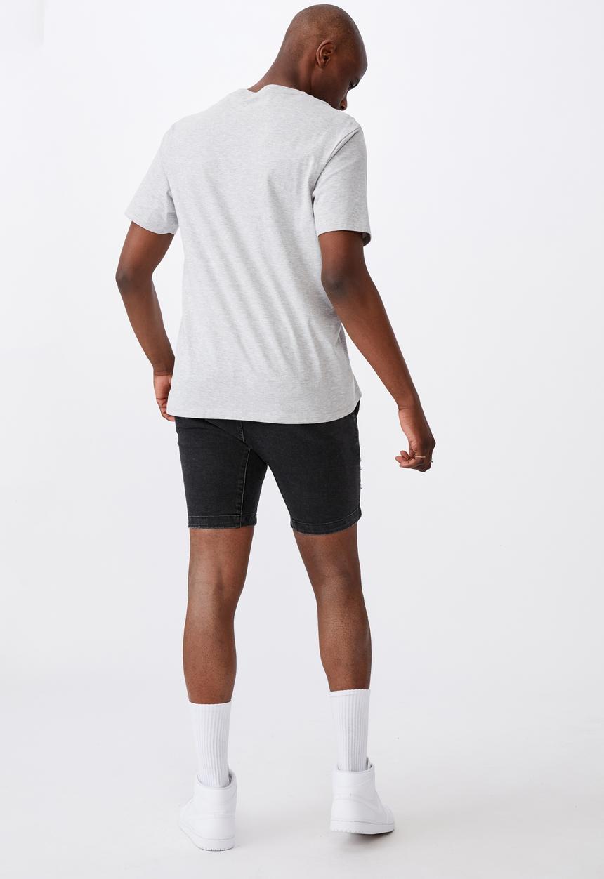Factorie - Semi moto denim short - washed black