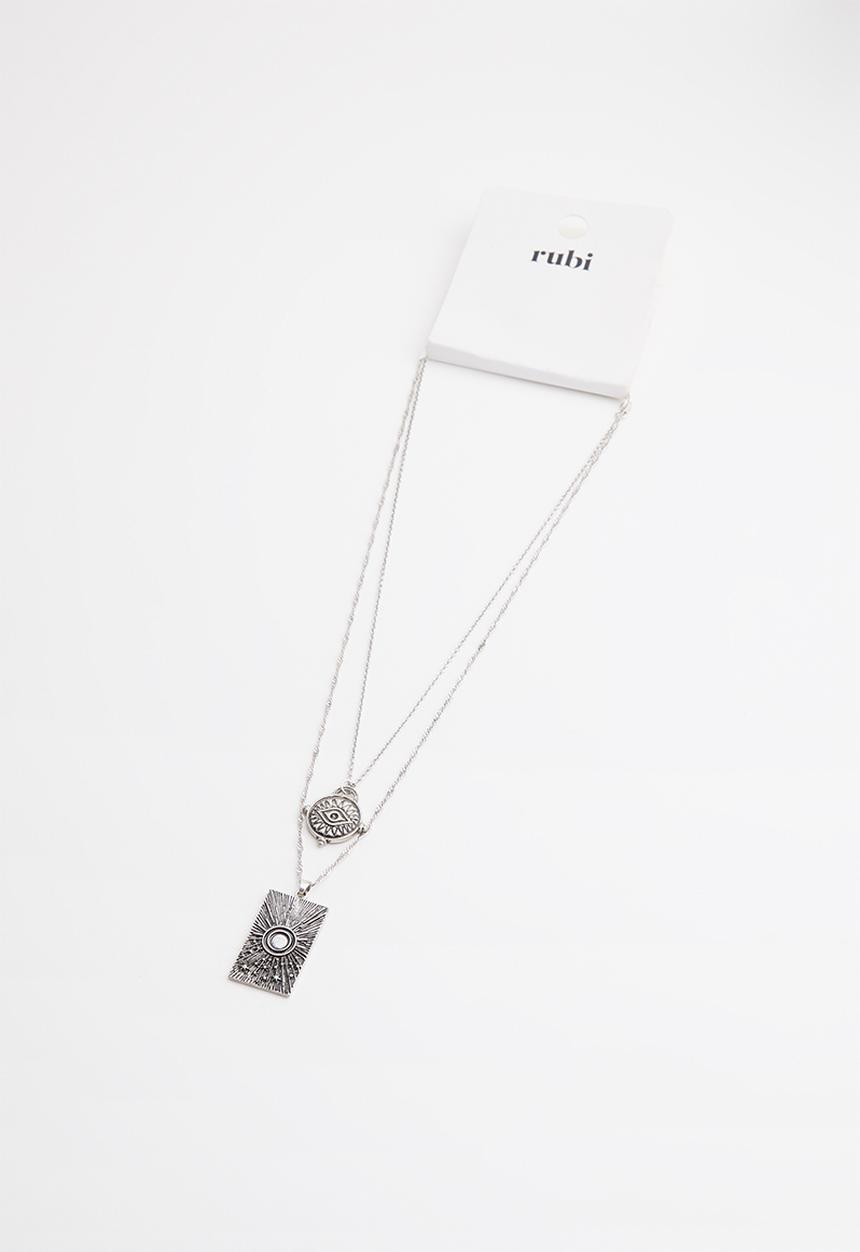 Rubi - Ray of light trinkets necklace - silver