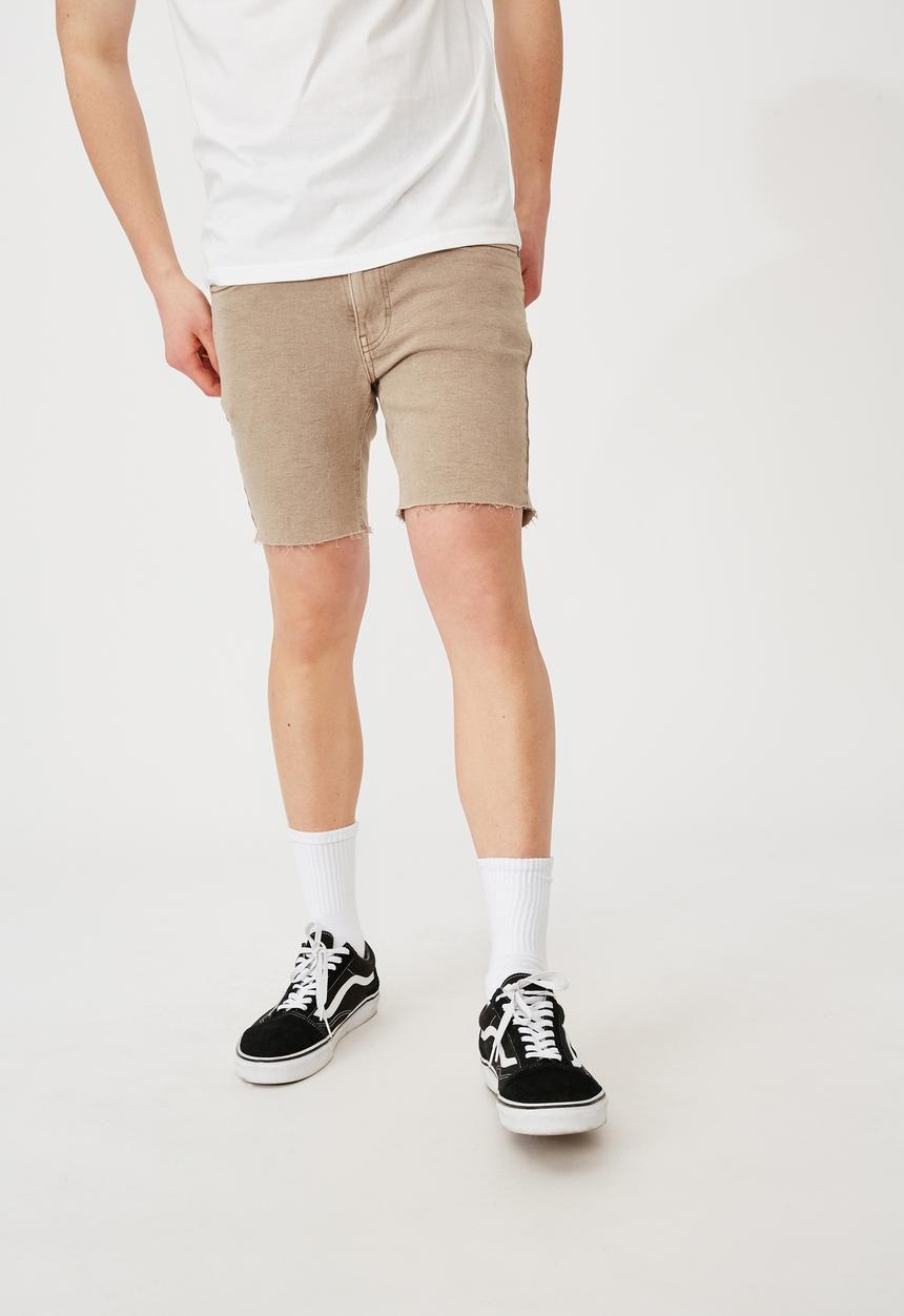 Factorie - Slim cut denim short - sand