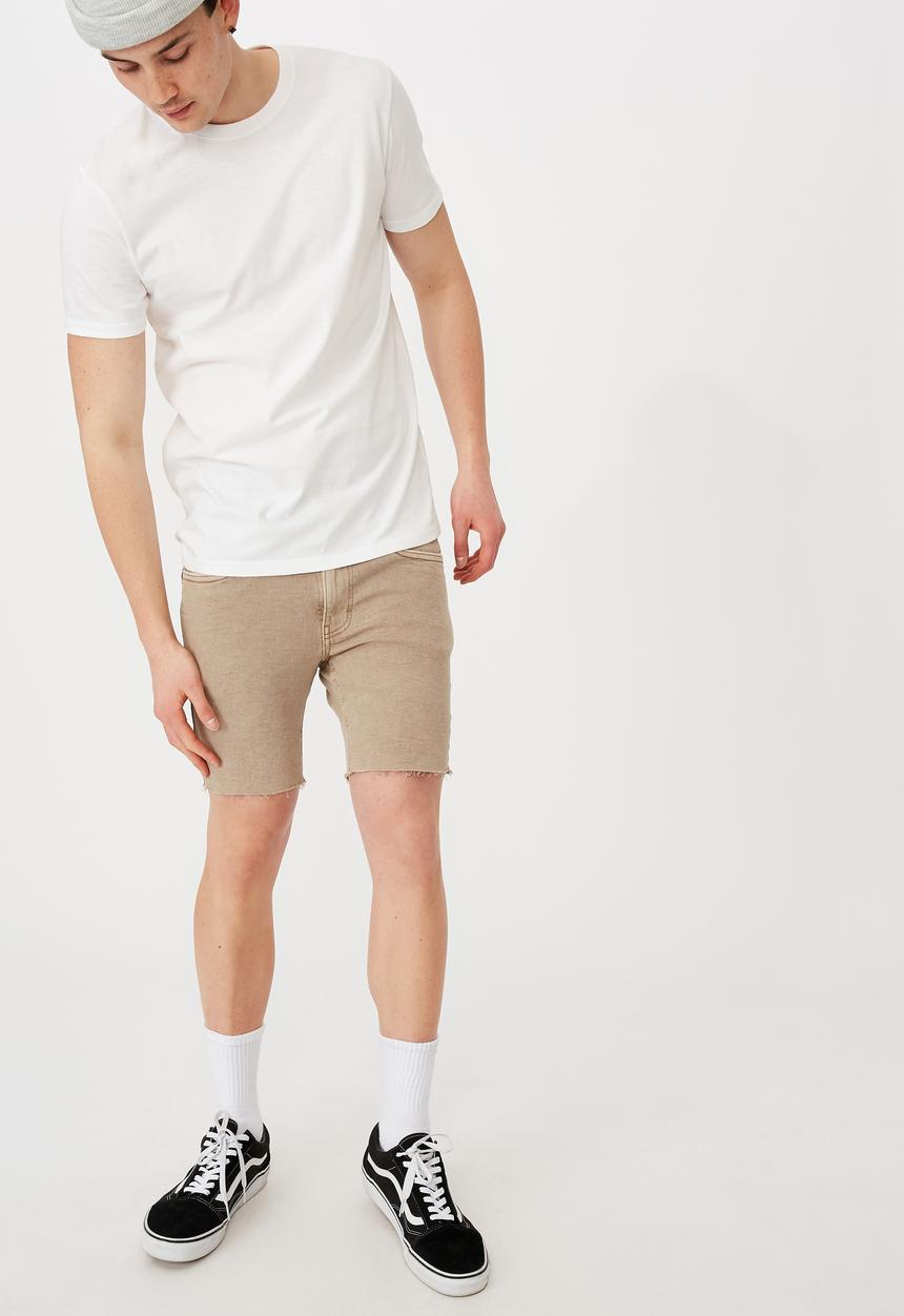 Factorie - Slim cut denim short - sand