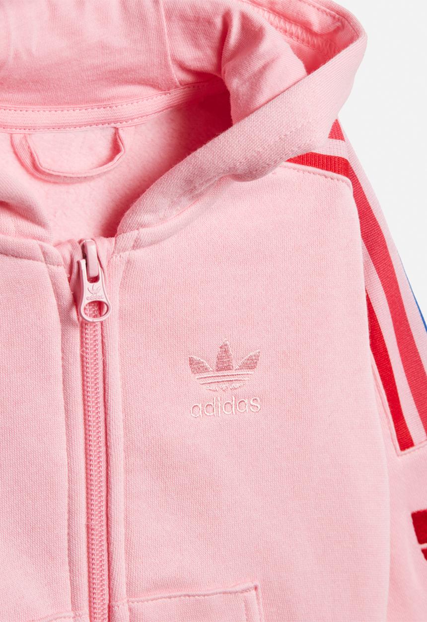adidas Originals - 3D trefoil hoodie set - light pink