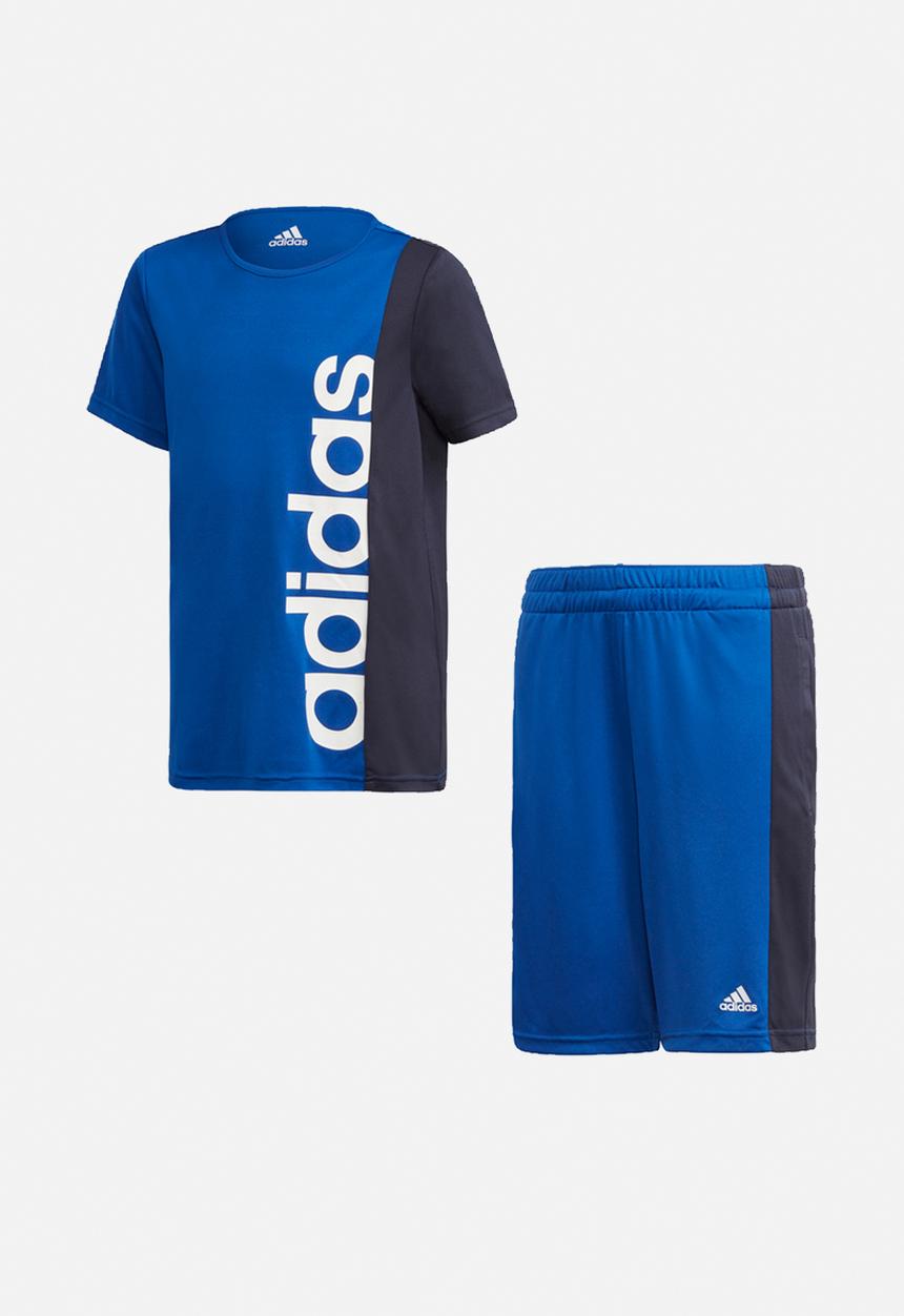 adidas Originals - Boys colourblock shorts & tee set - blue & navy 