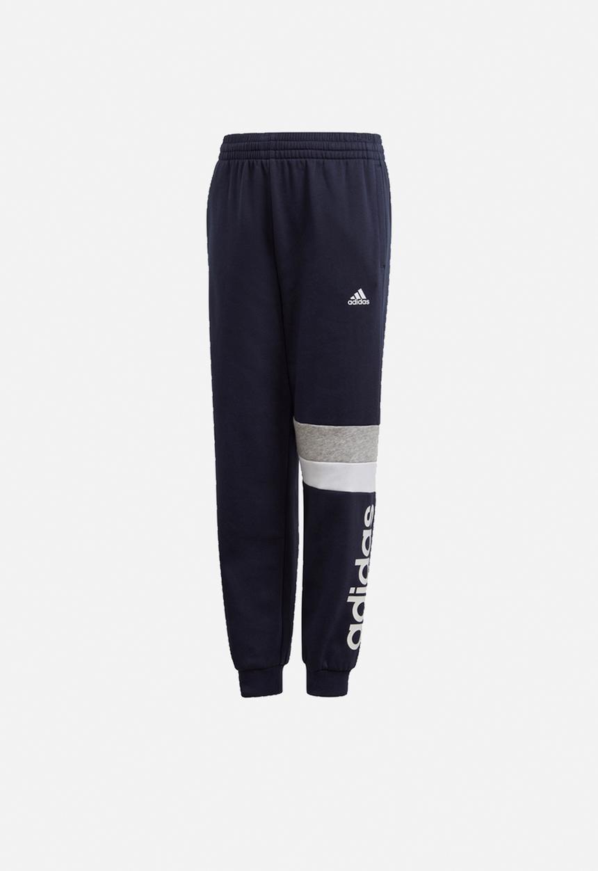 adidas Originals - Linear colourblock pants - navy & white 