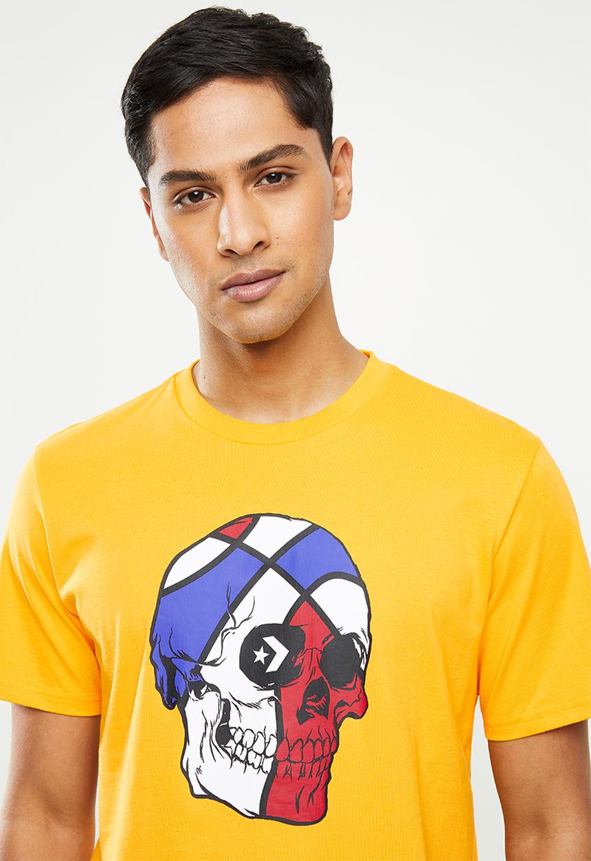 Converse - Basketball skull tee - yellow