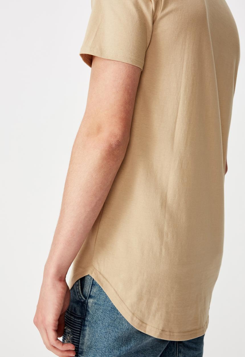 Factorie - Curved T-shirt - almond