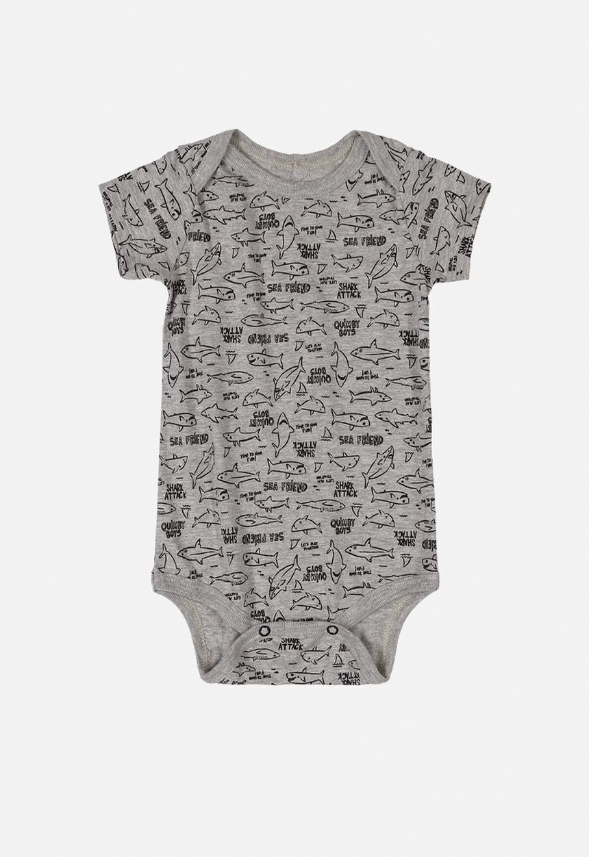 Quimby - Boys printed bodysuit - grey