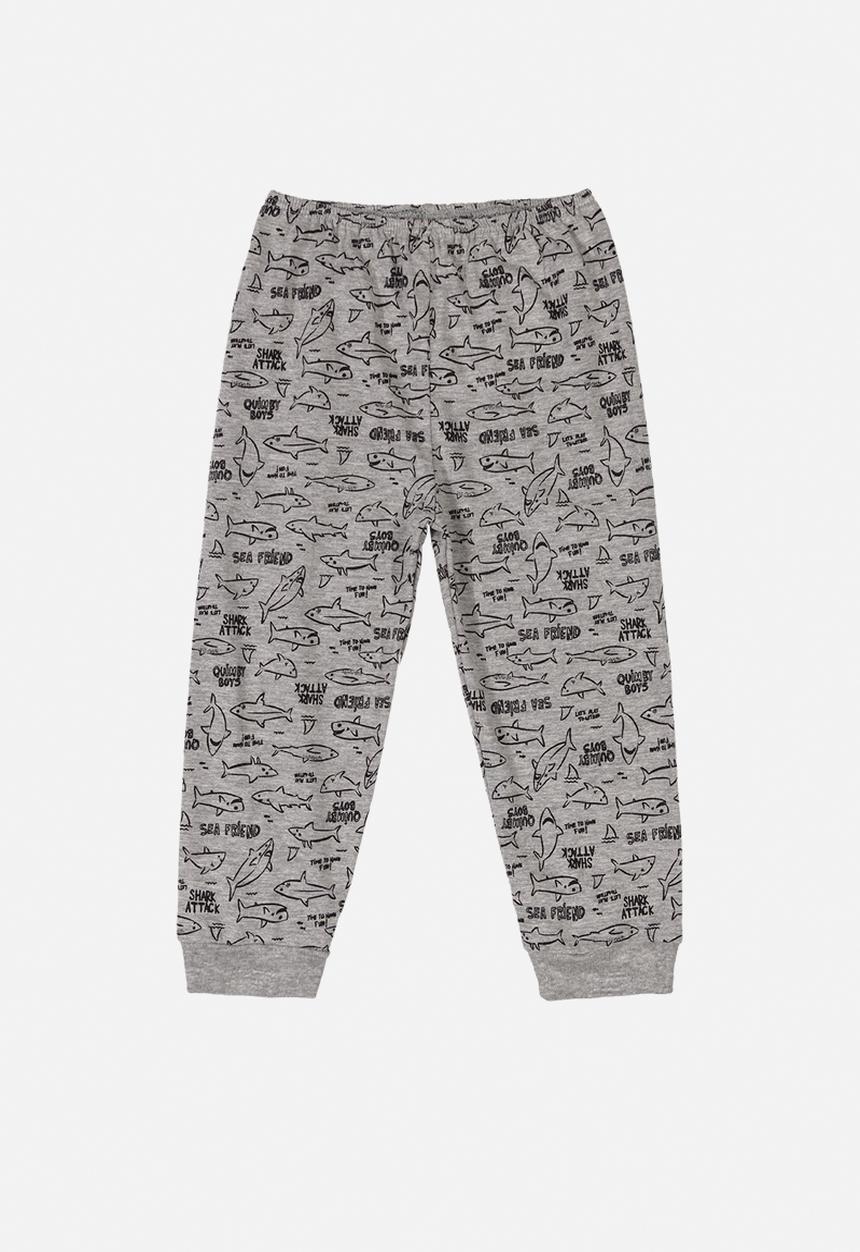 Quimby - Boys printed single jersey pants - grey
