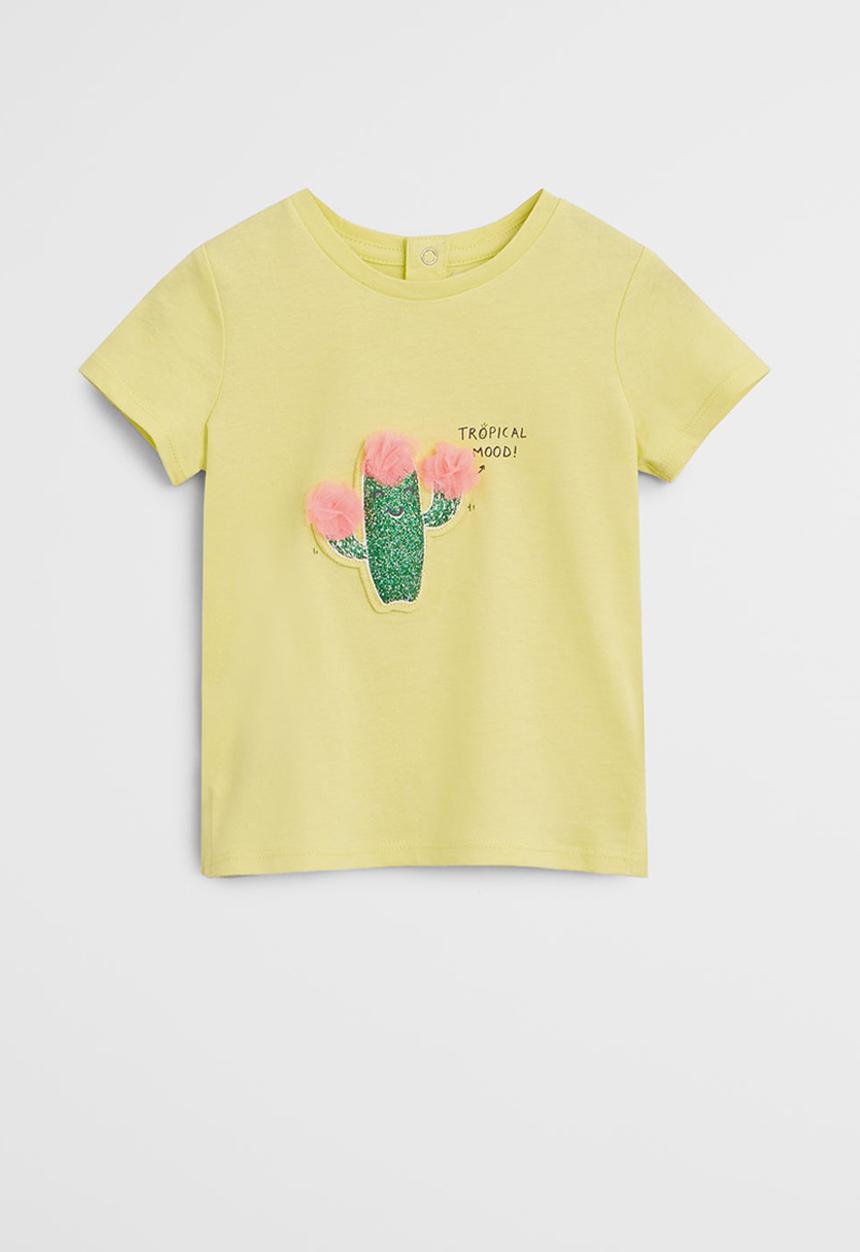 MANGO - Cactus short sleeve tee - yellow