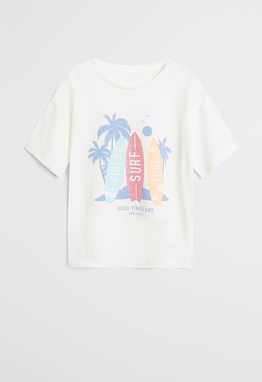 MANGO - Surf short sleeve tee - natural