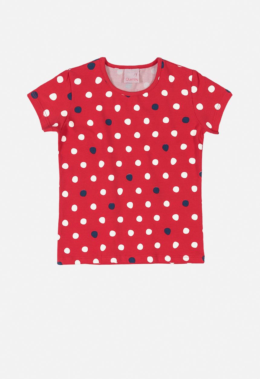 Quimby - Girls polka dot tee - red