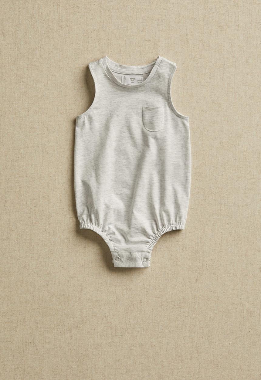 MANGO - Infants Jamie romper - white melange