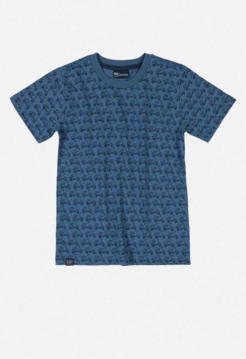 Quimby - Boys printed short sleeve tee - blue