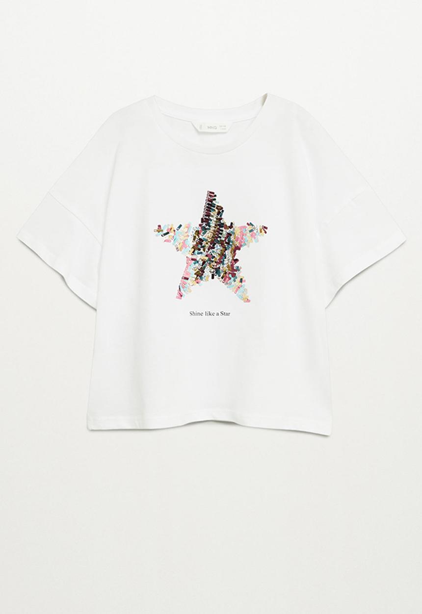 MANGO - Star short sleeve tee - natural