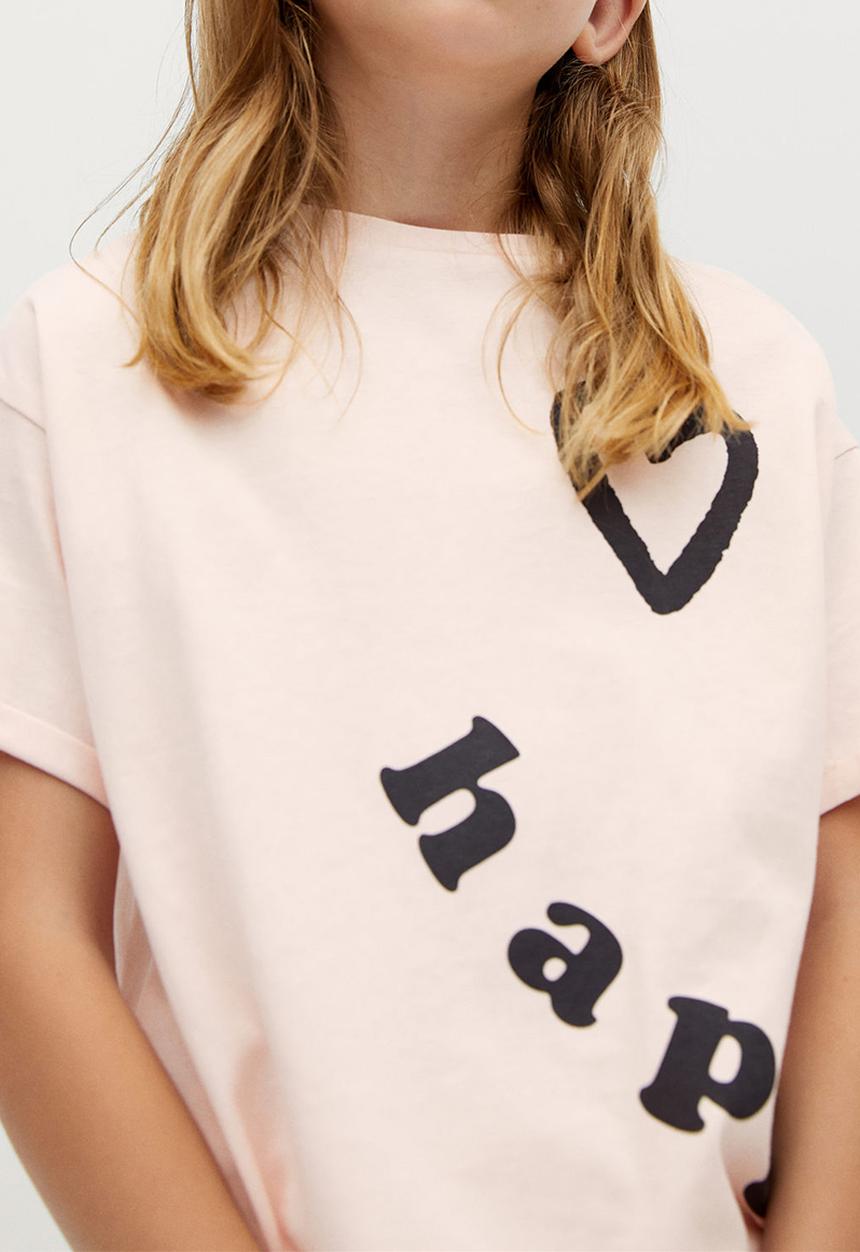 MANGO - Happy short sleeve tee - pastel pink