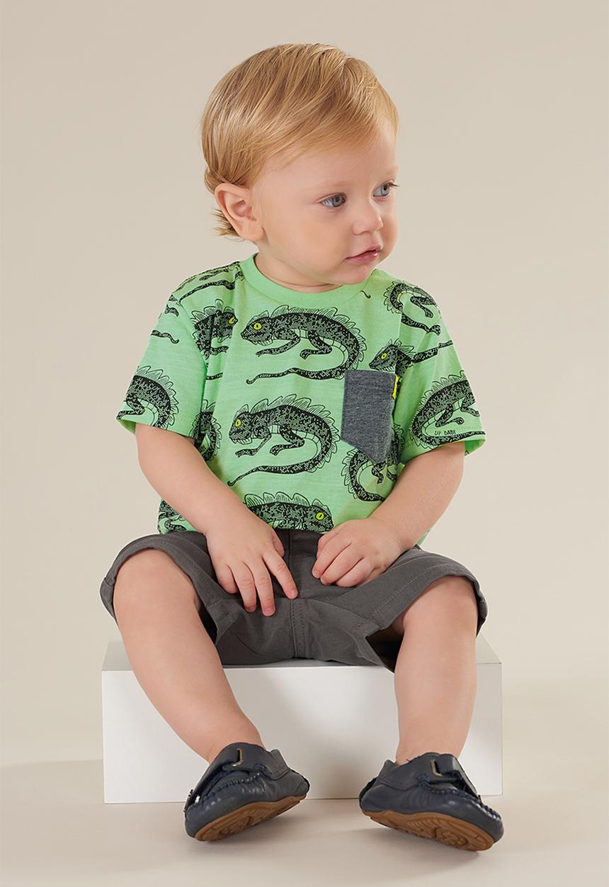UP Baby - T-shirt & twill bermuda shorts - green
