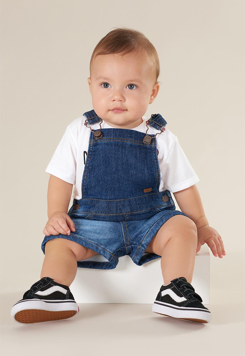 UP Baby - Baby boys denim dungaree - navy