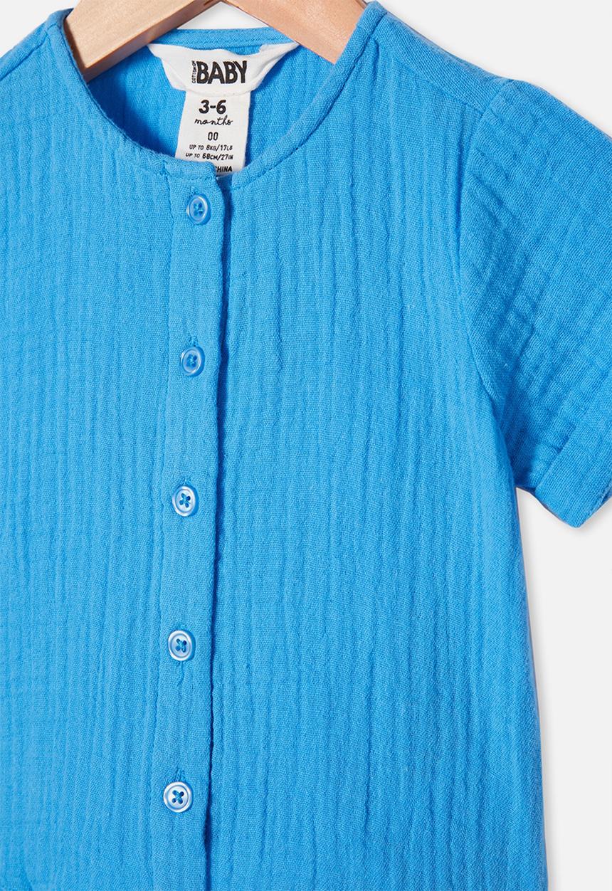 Cotton On - Mike short sleeve shirt - blue bird