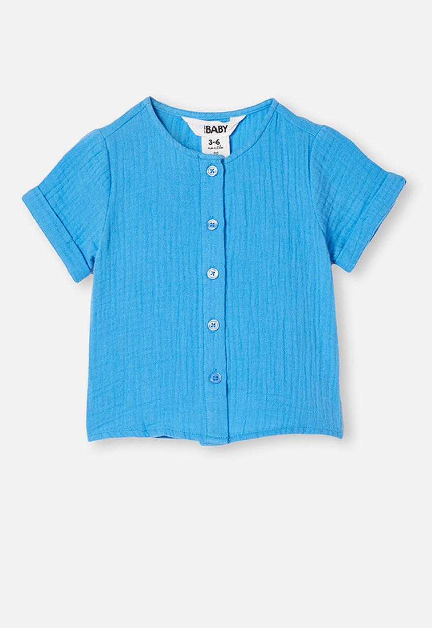 Cotton On - Mike short sleeve shirt - blue bird