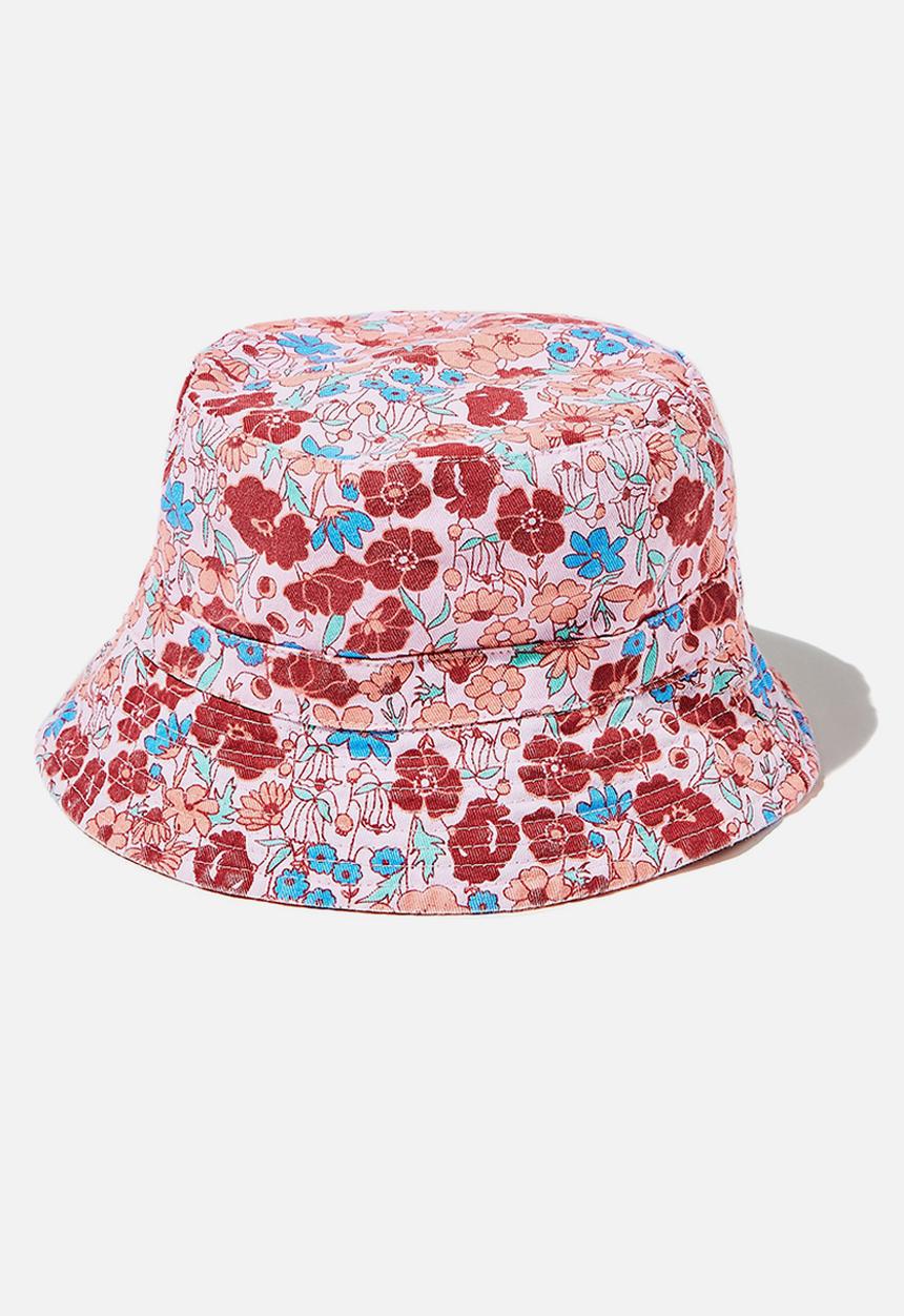 Cotton On - Reversible bucket hat - smoked salmon jolly ditsy