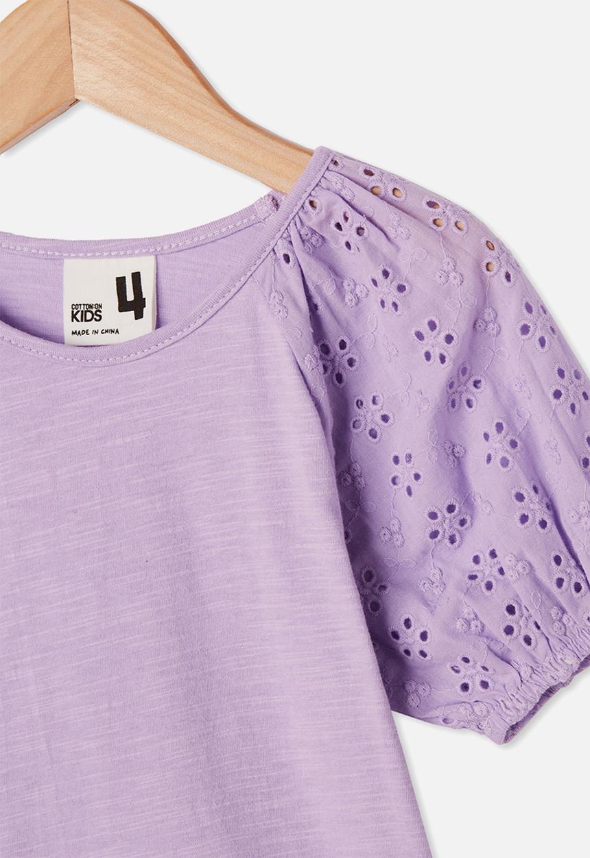 Cotton On - Isabella puff sleeve top - summer violet