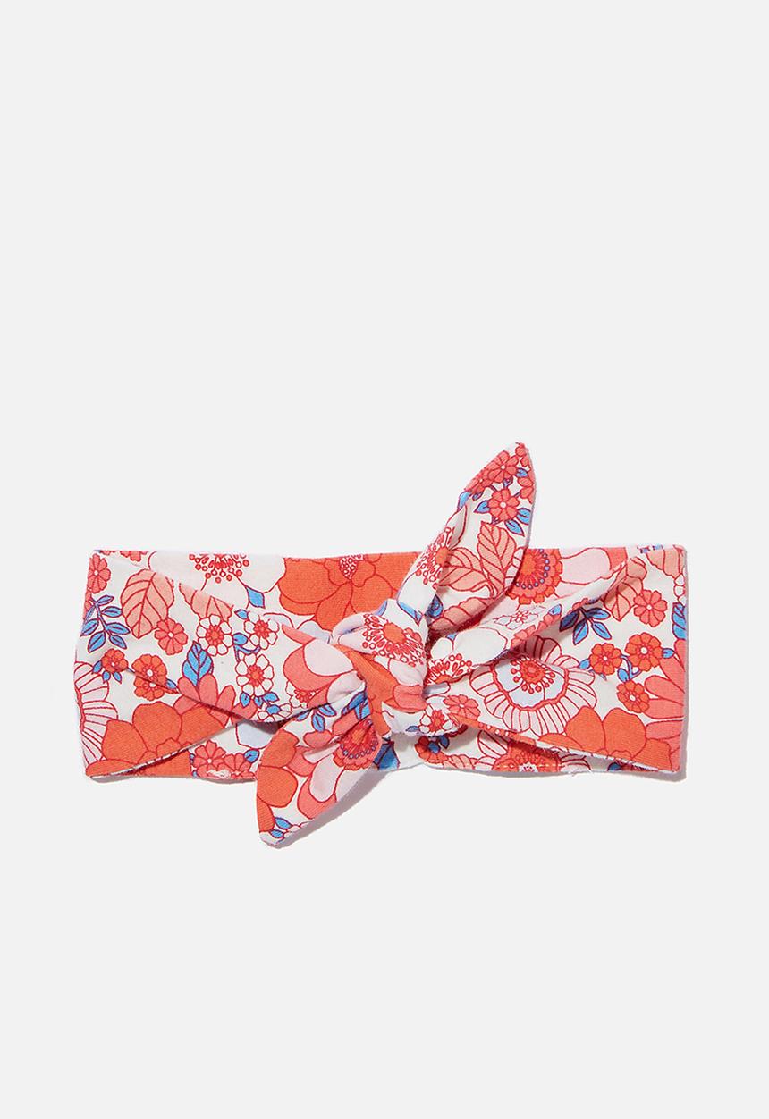 Cotton On - The tie headband - vanilla & red orange 