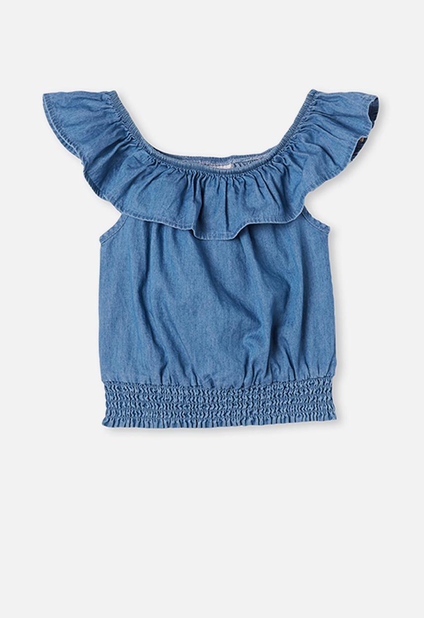 Cotton On - Gemima sleeveless ruffle top - blue