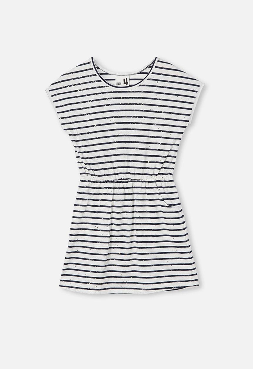 Cotton On - Sigrid short sleeve dress - navy & white 