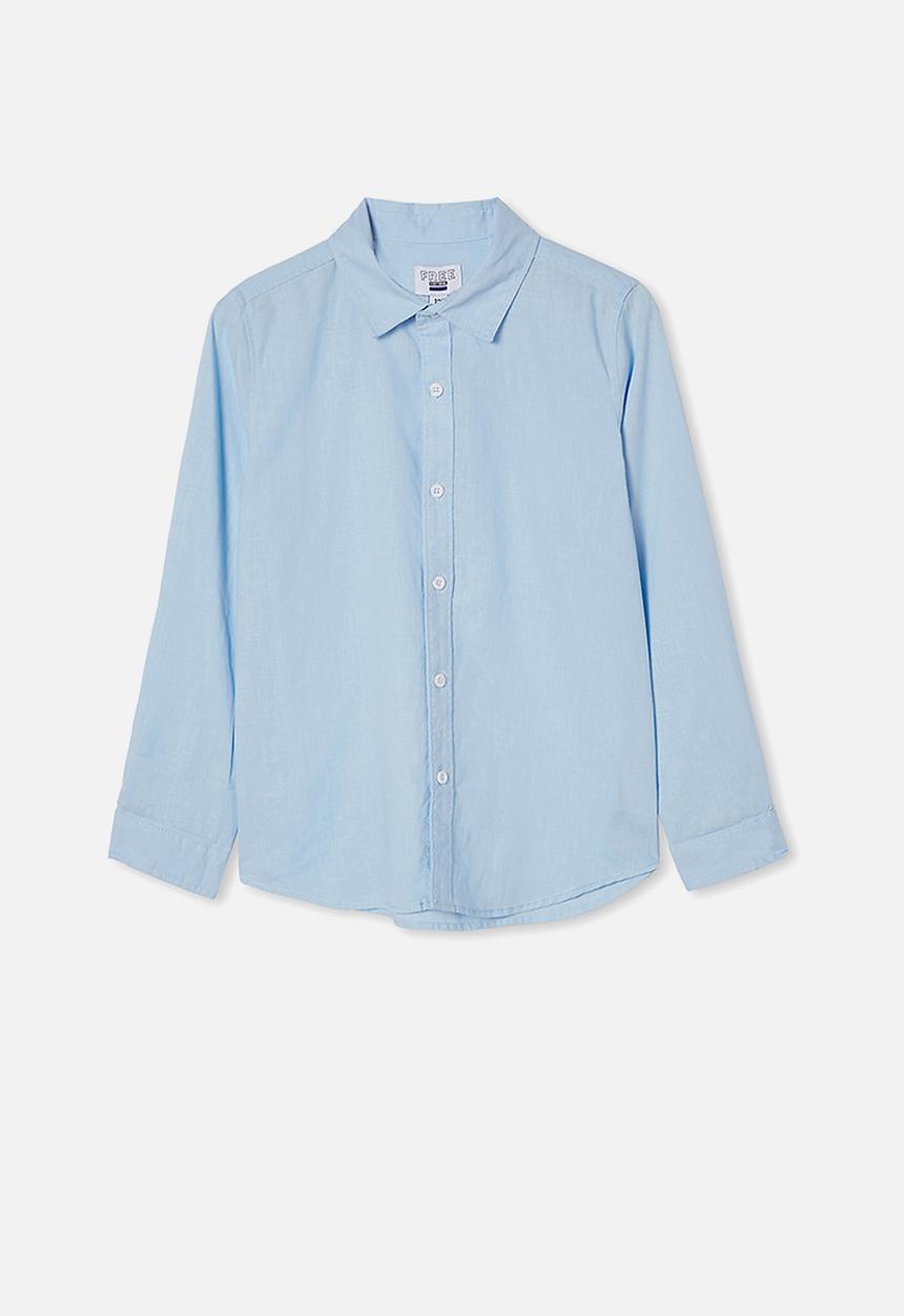 Free by Cotton On - Free boys harper ls shirt - frosty blue