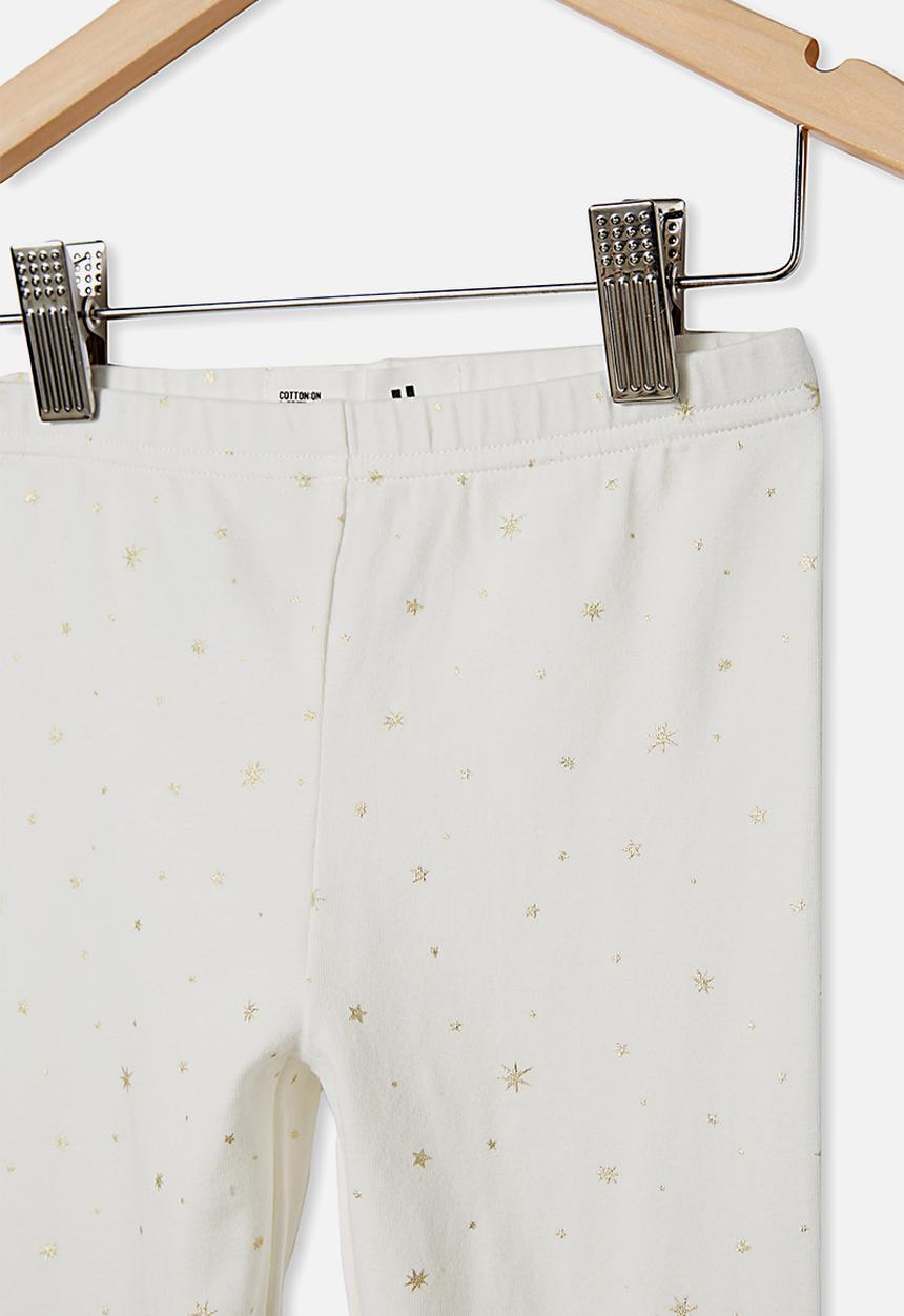 Cotton On - Huggie tights - white & gold 