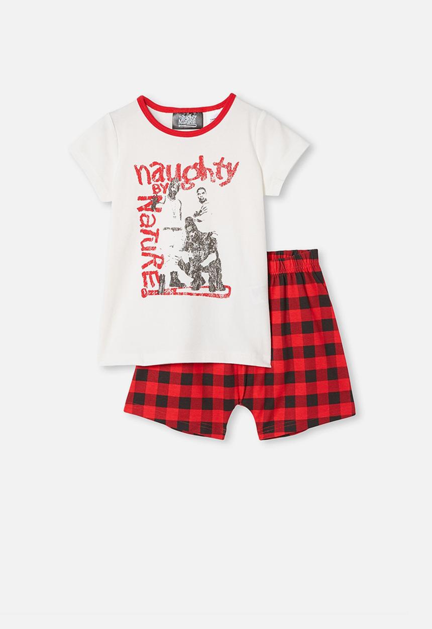 Cotton On - Hudson short sleeve pyjama set - white & red 