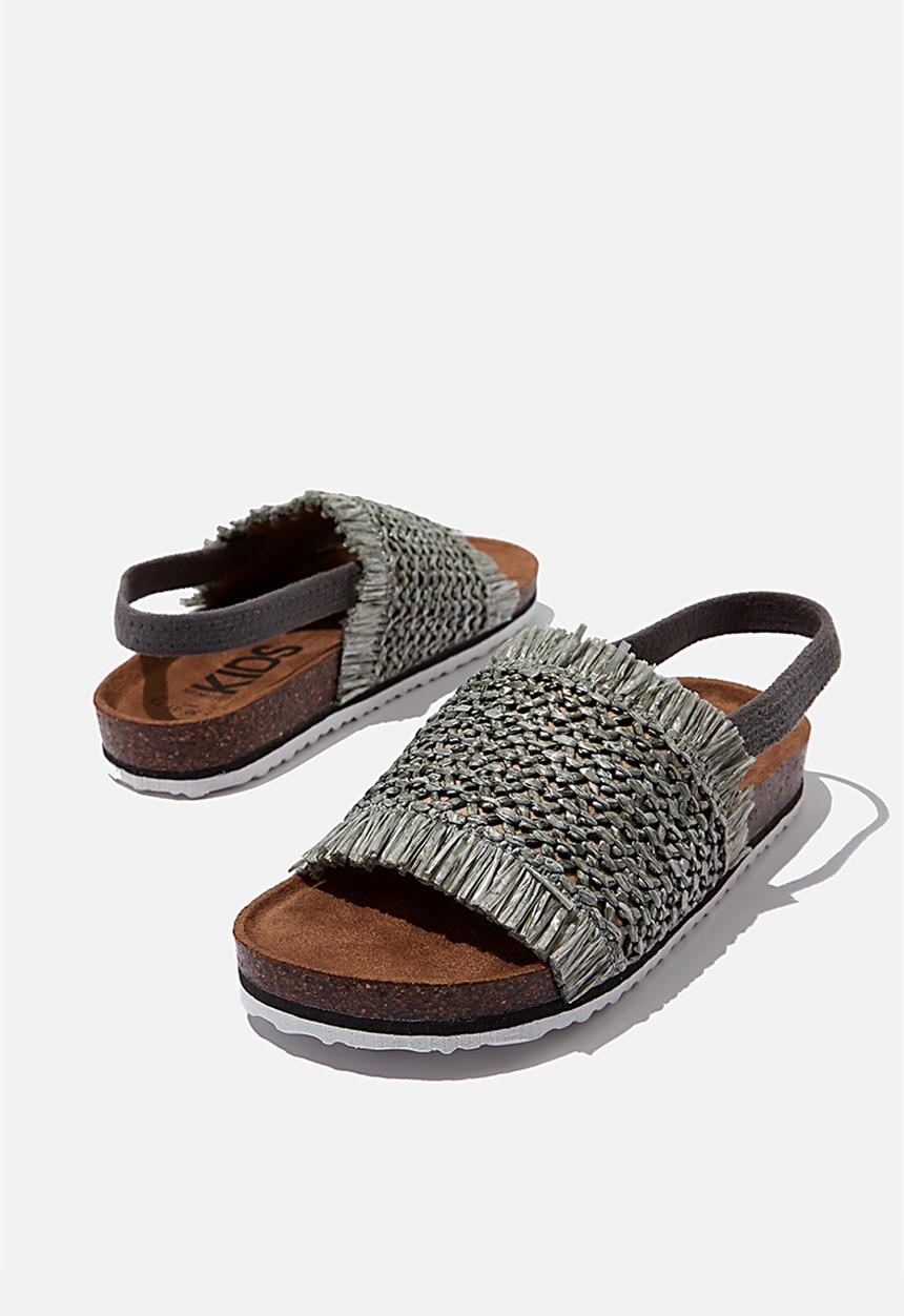Cotton On - Fringed thea slingback - silver sage