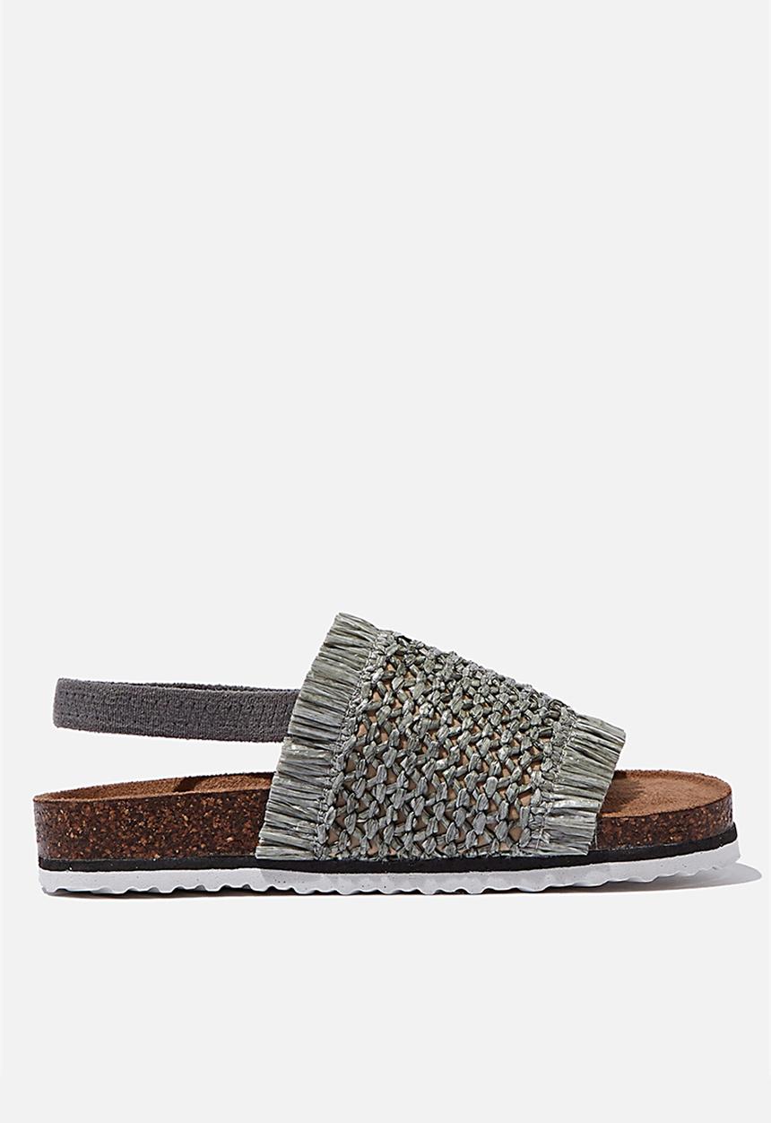 Cotton On - Fringed thea slingback - silver sage