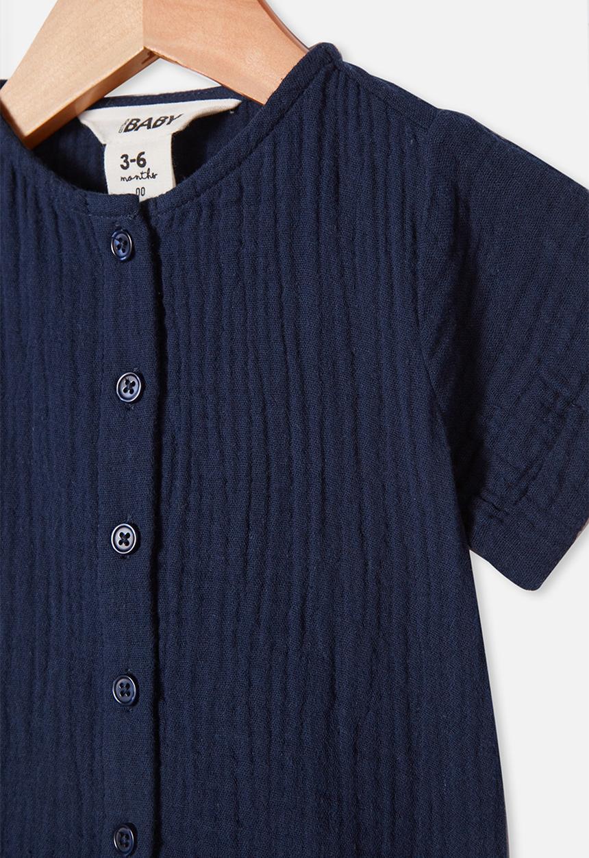 Cotton On - Mike short sleeve shirt - navy blazer