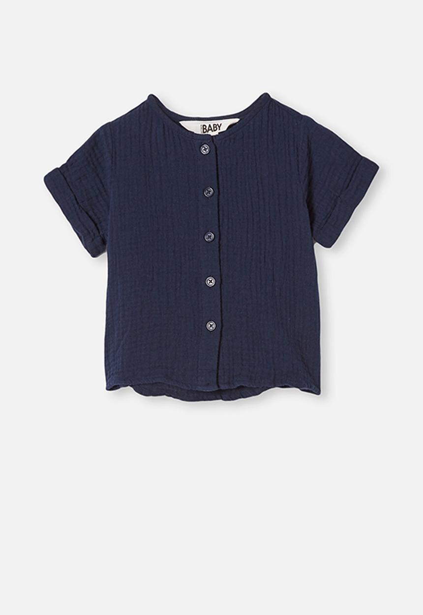 Cotton On - Mike short sleeve shirt - navy blazer