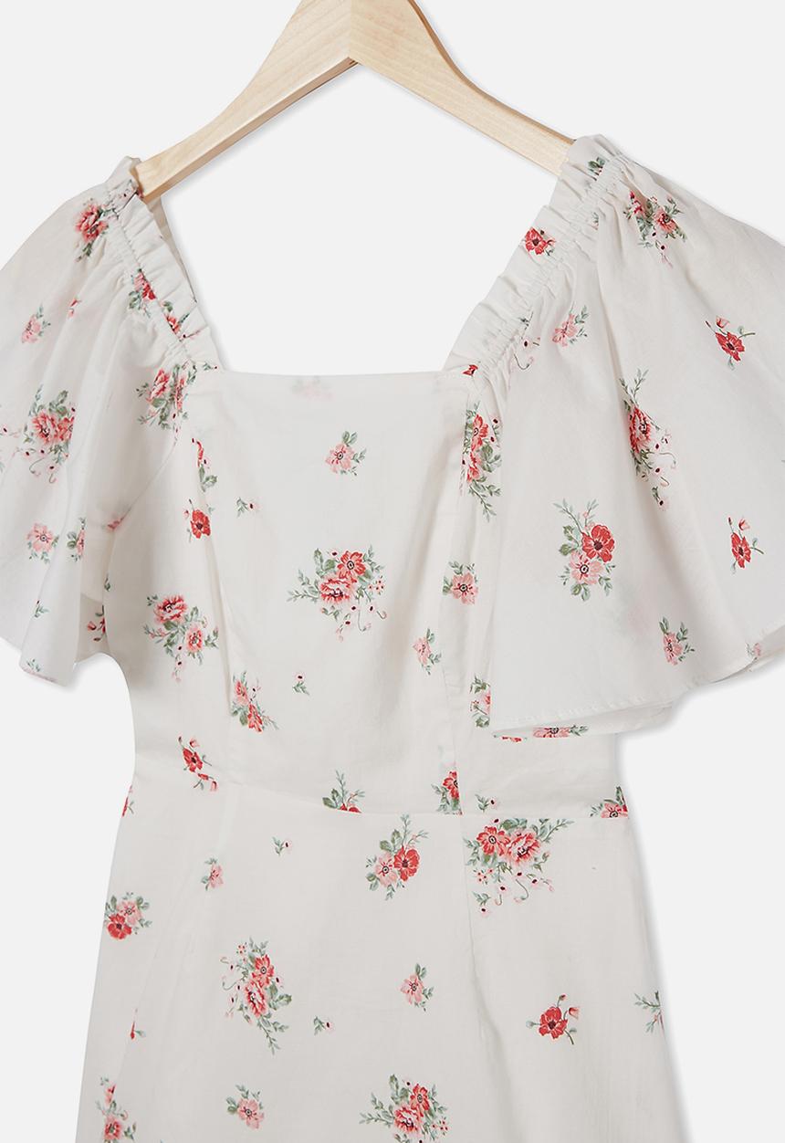 Free by Cotton On - Salma short sleeve dress - white 