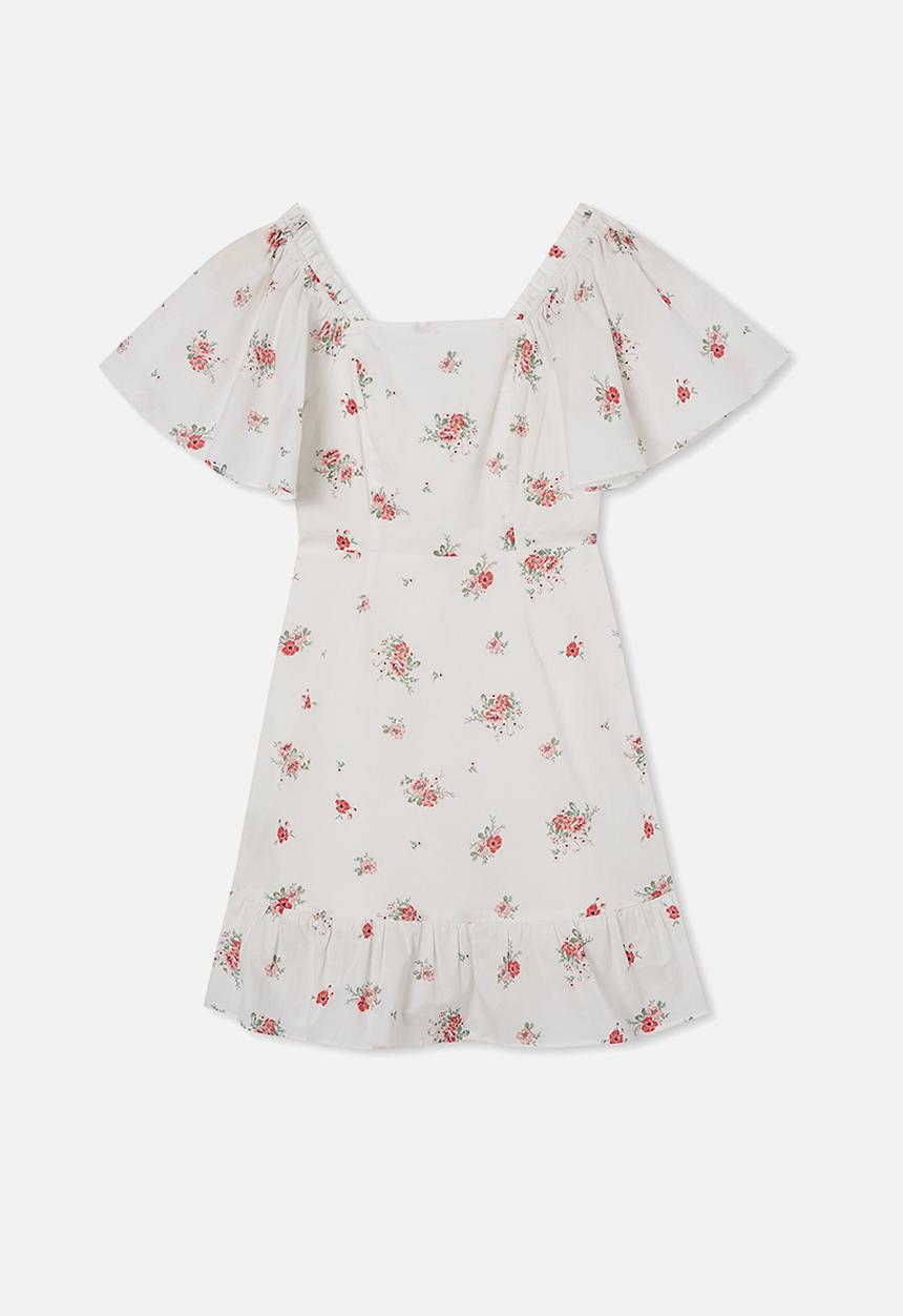 Free by Cotton On - Salma short sleeve dress - white 