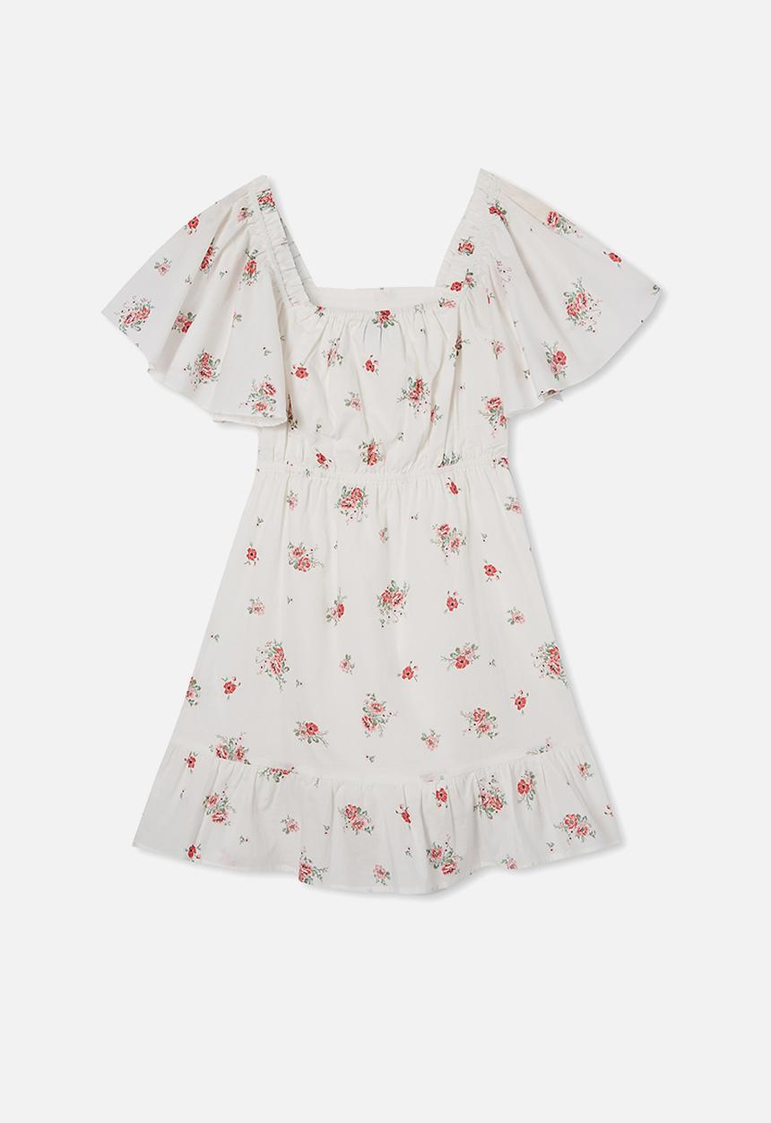 Free by Cotton On - Salma short sleeve dress - white 