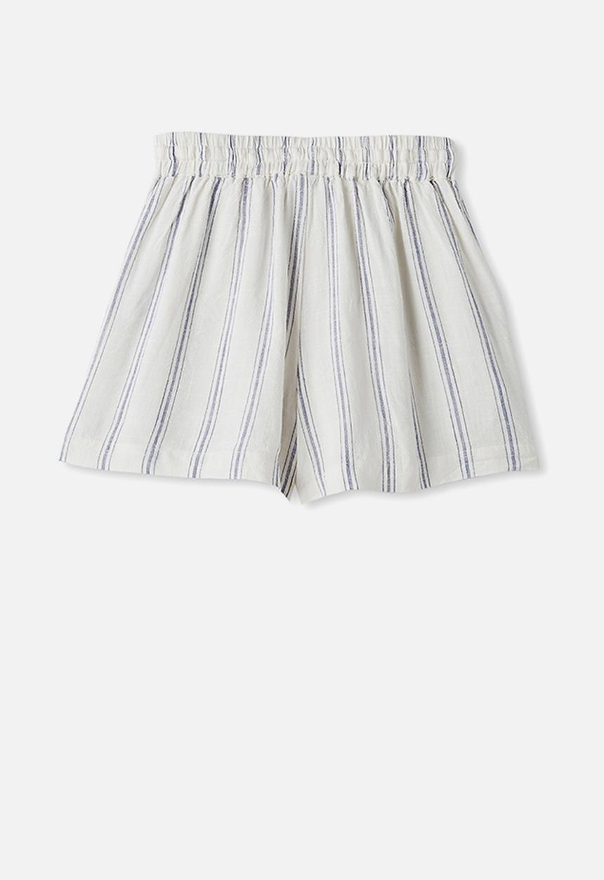 Free by Cotton On - Chelsea woven short - white & blue 