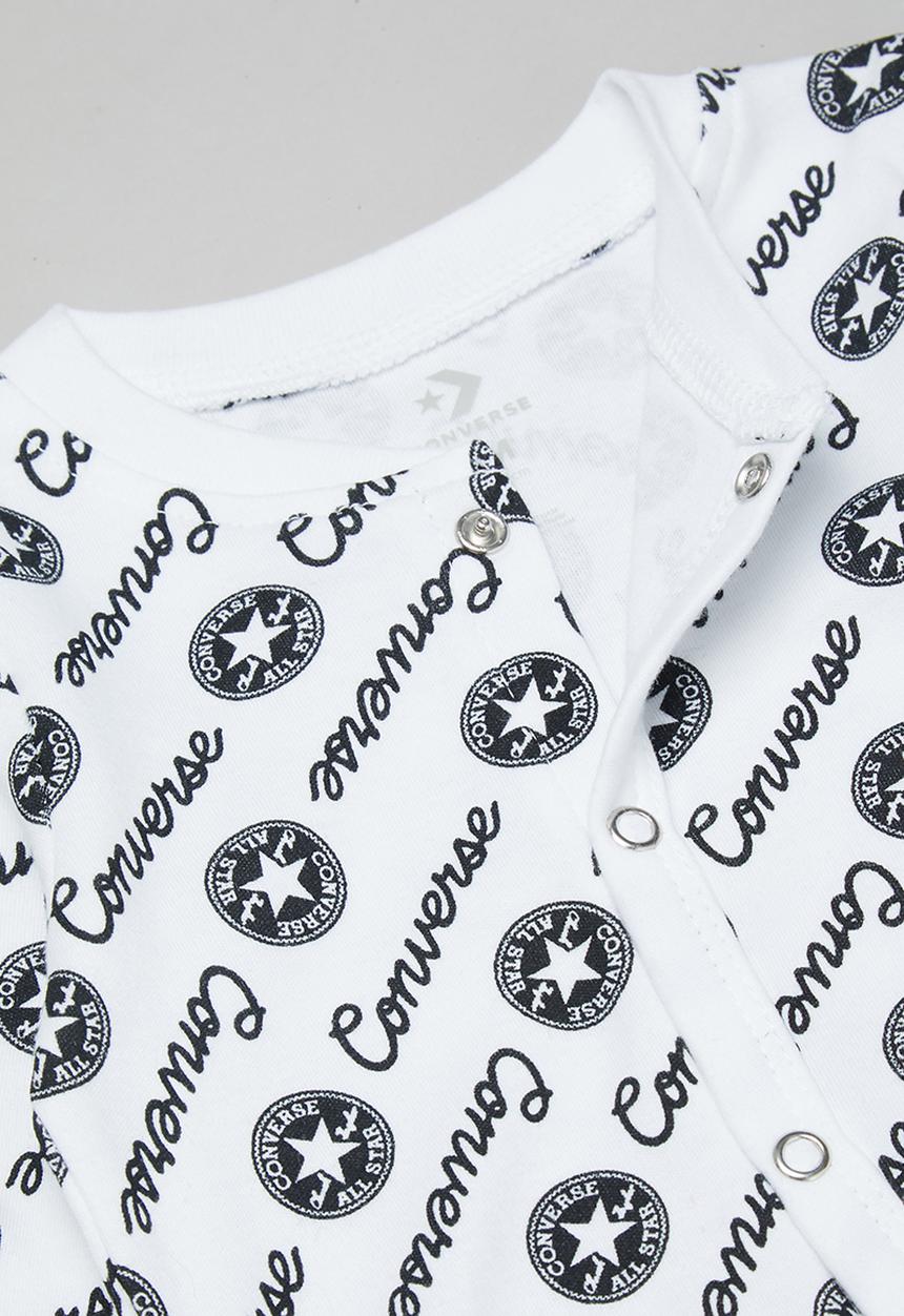 Converse - Cnvb script footed coverall - white & black 