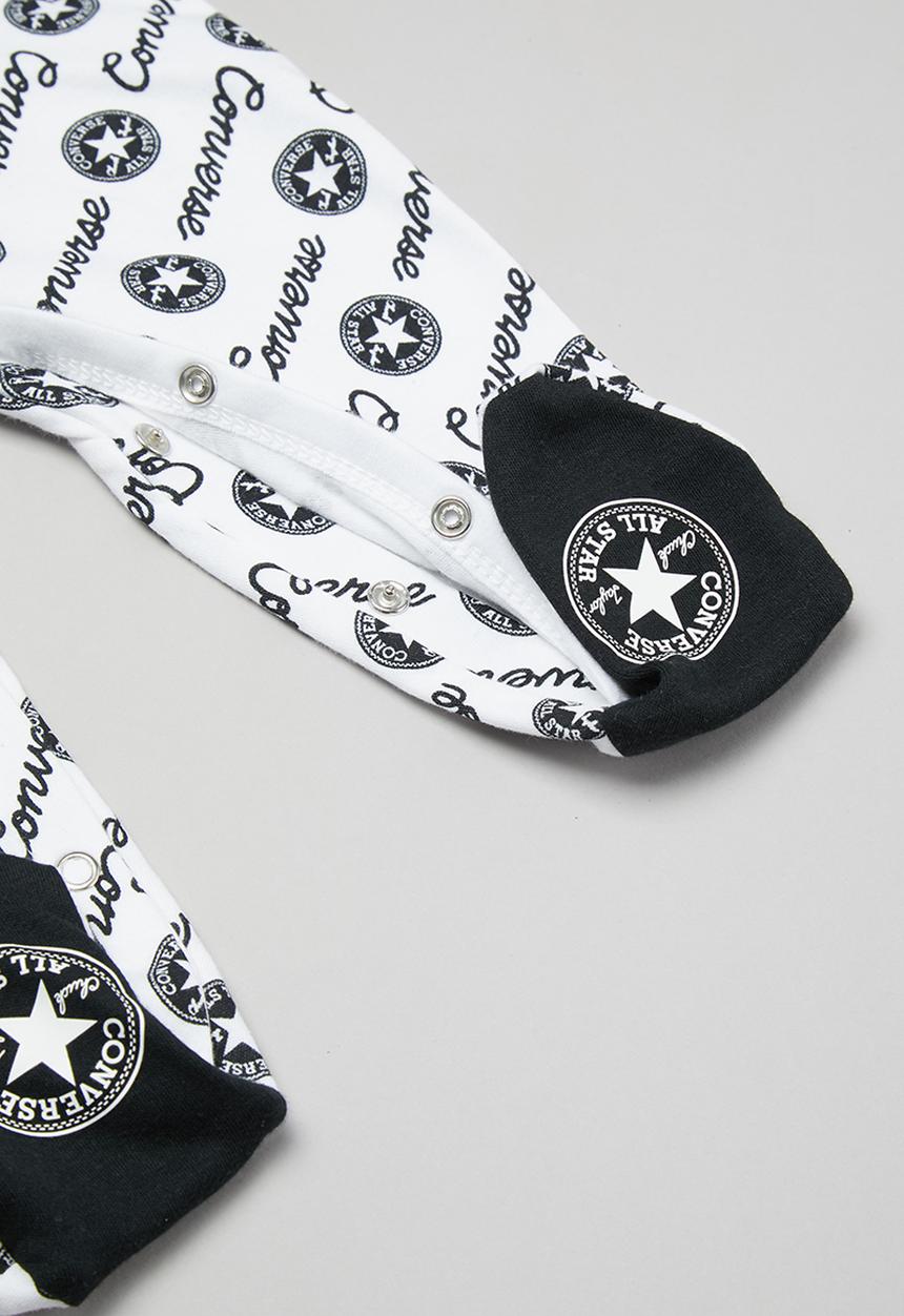 Converse - Cnvb script footed coverall - white & black 