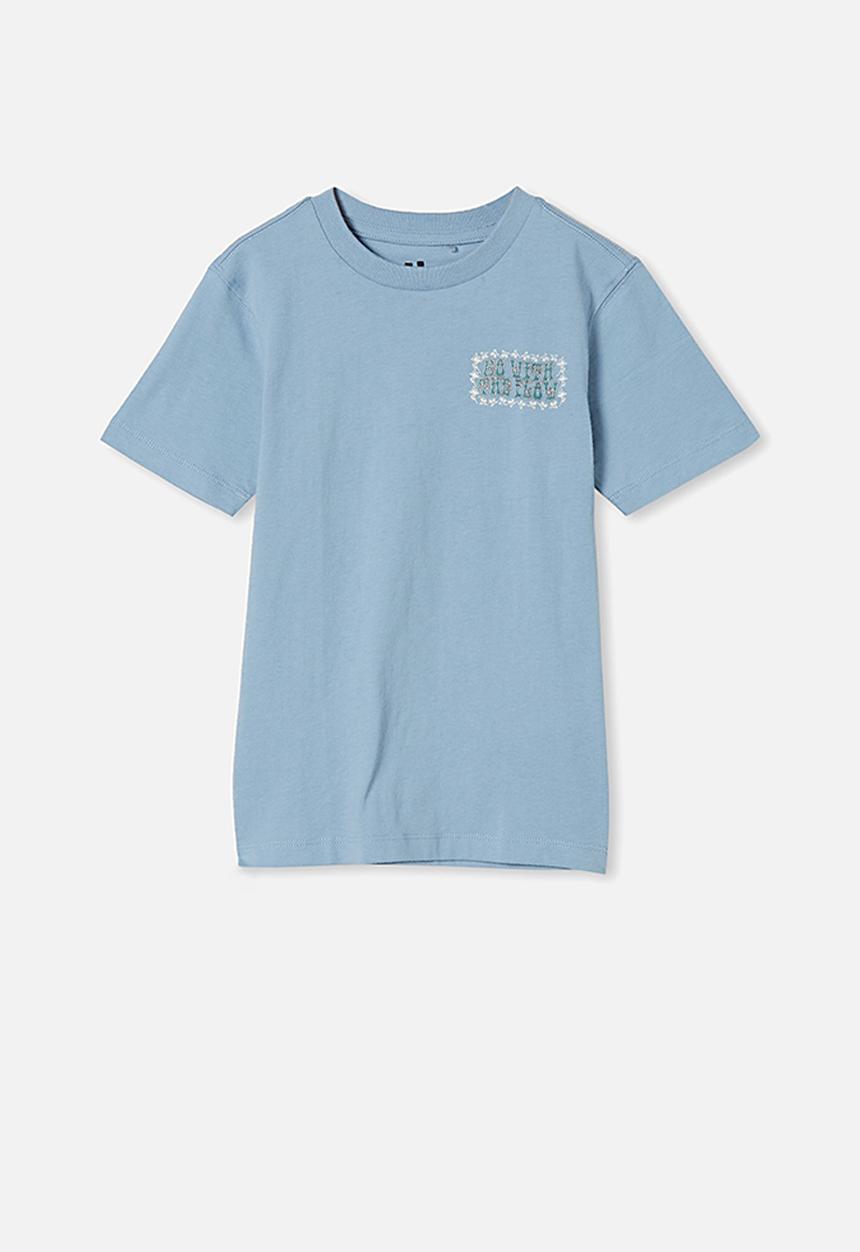 Cotton On - Max skater short sleeve tee - dusty blue