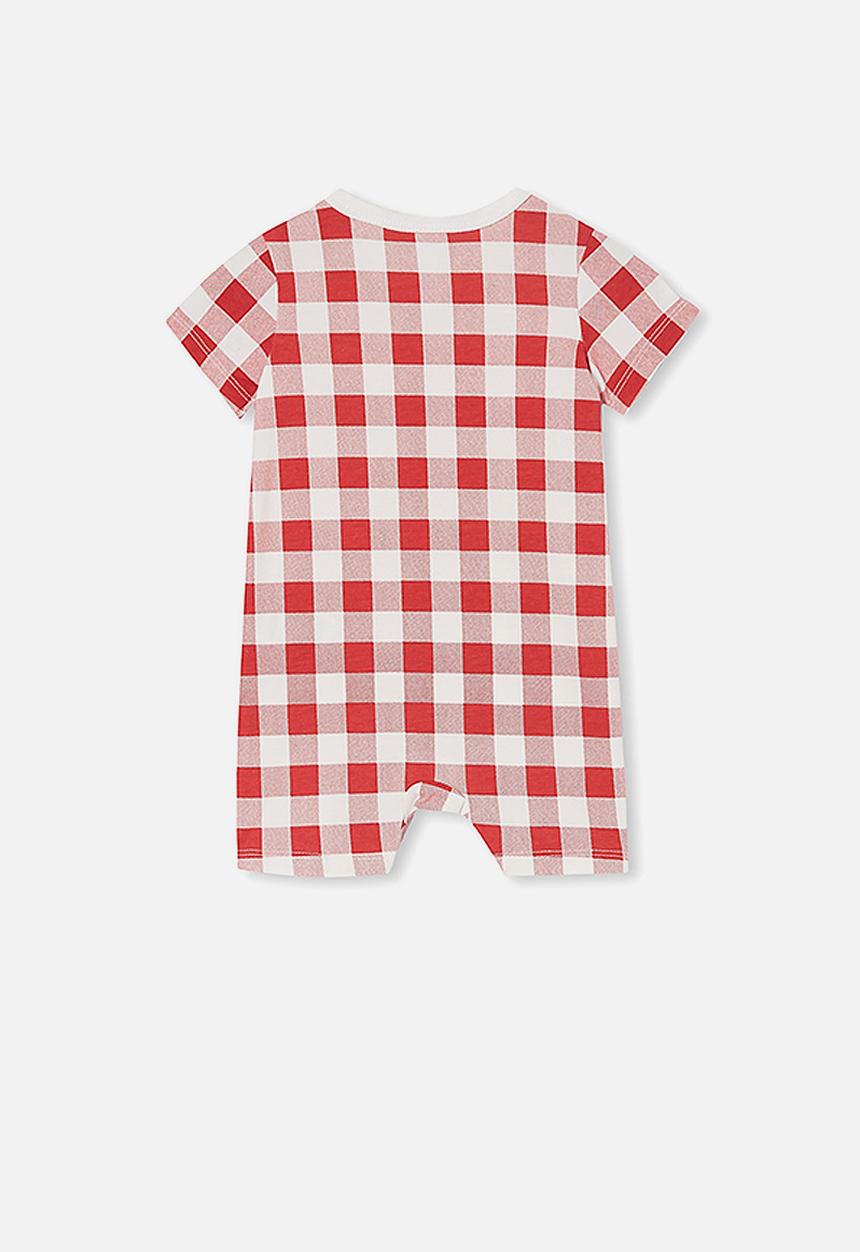 Cotton On - The short sleeve romper - red & white 