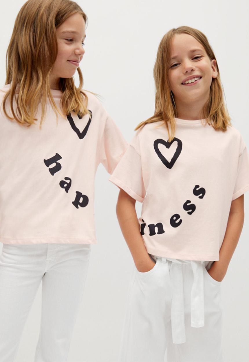MANGO - Happy short sleeve tee - pastel pink